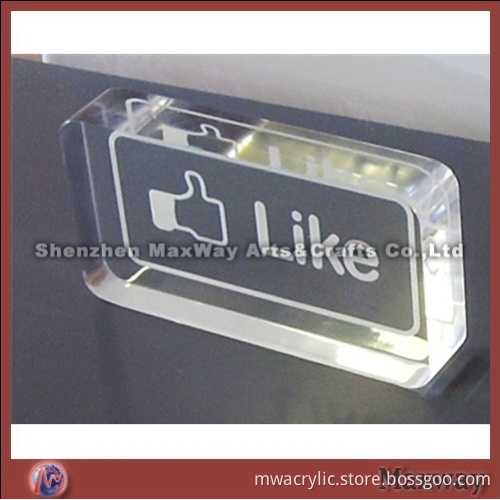 Transparent Facebook Like High Grade Acrylic Award Plaque